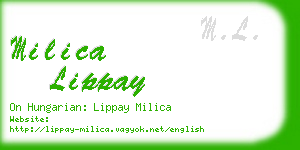 milica lippay business card